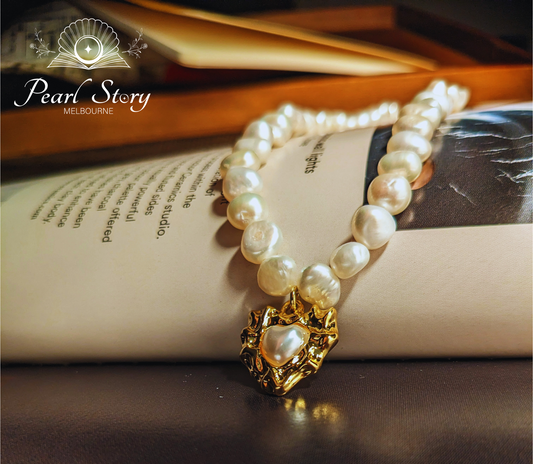 Love Heart Baroque Pearl Necklace